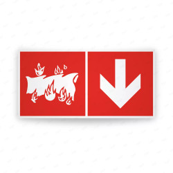 Rótulo Contra Incendios - Manta apagafuego flecha abajo | Cod. CI-281