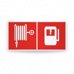 Rótulo Contra Incendios - Manguera de incendio/Panel electrico para cierre de energia | Cod. CI-302