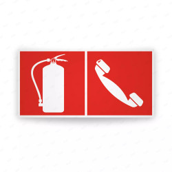Rótulo Contra Incendios - Extintor/Telefono de emergencias| Cod. CI-306