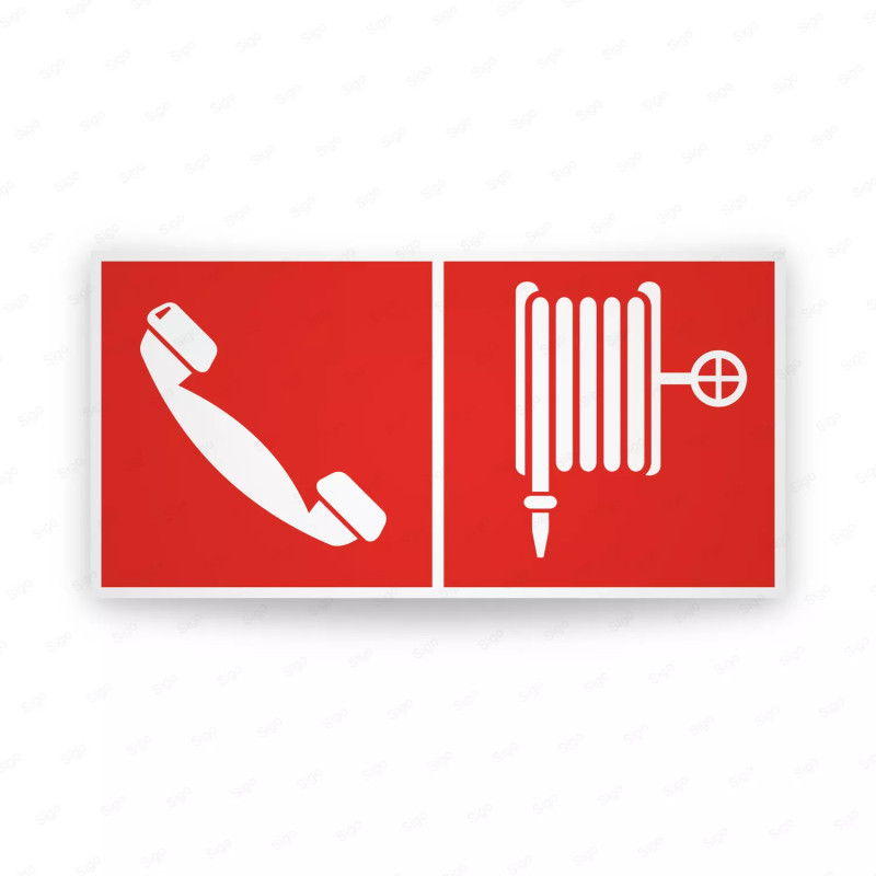 Rótulo Contra Incendios -  Telefono de emergencia/MManguera de incendio| Cod. CI-325