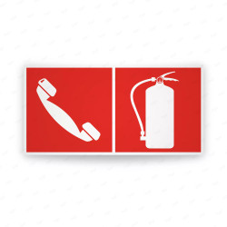 Rótulo Contra Incendios - Telefono de emergencia/Extintor| Cod. CI-327