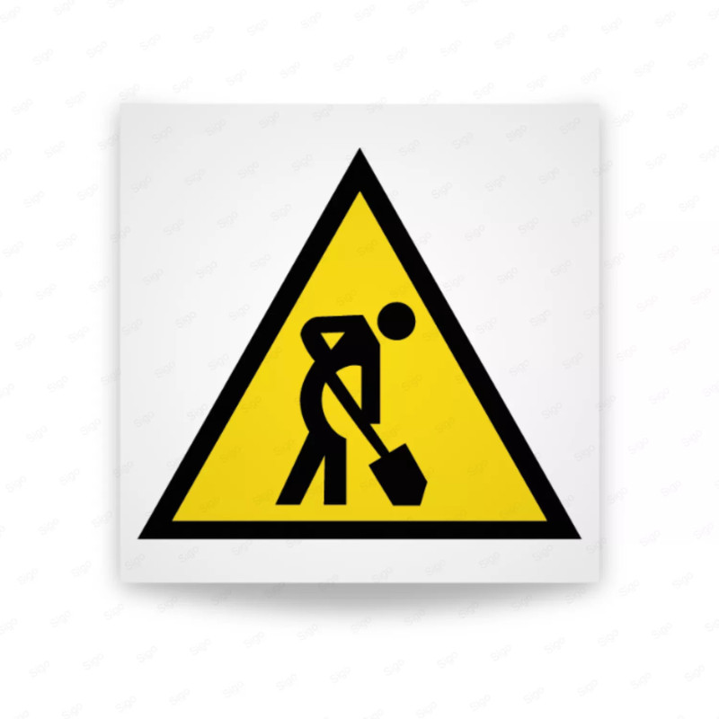 Rótulo de Atención - Cuidado hombres trabajando | Cod. AD-529