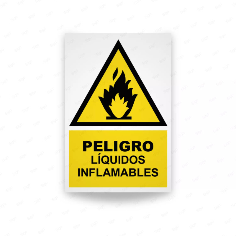 Rótulo de Atención - Peligro liquidos inflamables | Cod. AD-613