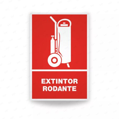 Rótulo Contra Incendios - Extintor rodante | Cod. CI-109, Señales de Incendio