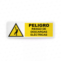 Rótulo de Atención -  Peligro riesgo de descarga electrica | Cod. AD-703