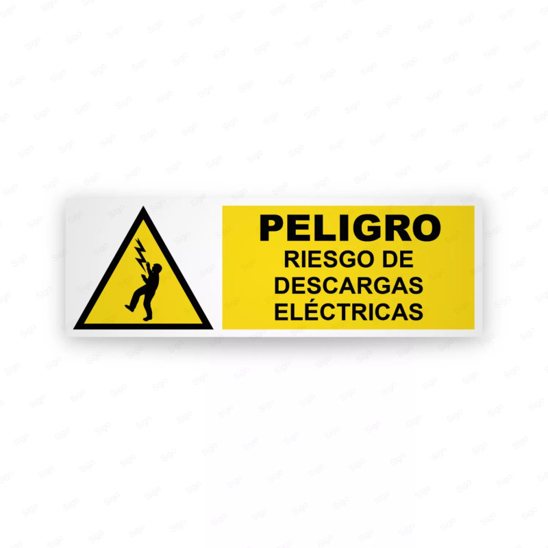 Rótulo de Atención -  Peligro riesgo de descarga electrica | Cod. AD-703
