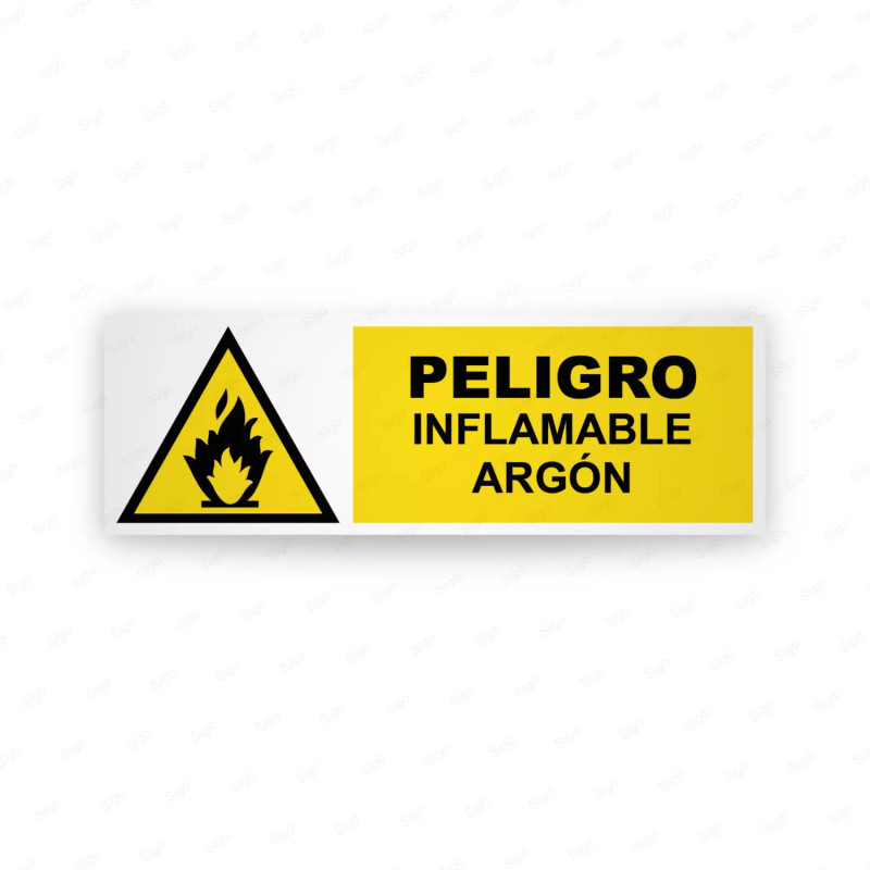 Rótulo de Atención -  Peligro inflamable argon | Cod. AD-711