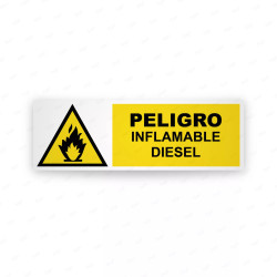 Rótulo de Atención -  Peligro inflamable diesel | Cod. AD-712