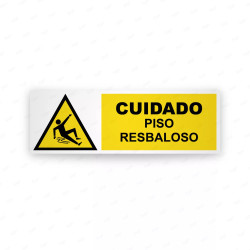 Rótulo de Atención -  Cuidado piso resbaloso | Cod. AD-721
