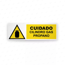 Rótulo de Atención -  Cuidado cilindro gas propano | Cod. AD-736