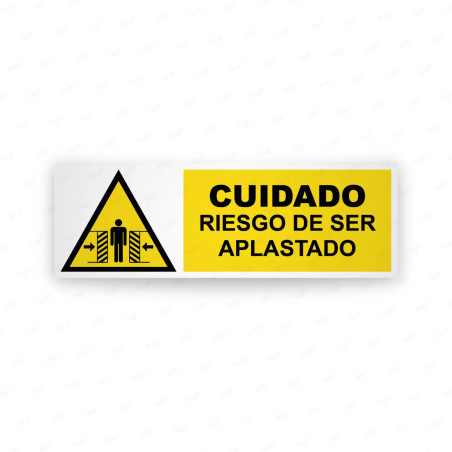 Rótulo de Atención -  Cuidado riesgo de ser aplastado | Cod. AD-737