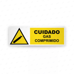 Rótulo de Atención -  Cuidado gas comprimido | Cod. AD-742