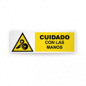 Rótulo de Atención -  Cuidado con las manos  |AD-747