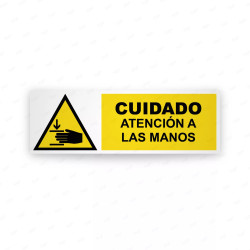 Rótulo de Atención -  Cuidado atencion a las manos | Cod. AD-751