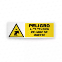 Rótulo de Atención -  Peligro alta tension peligro de muerte | Cod. AD-759