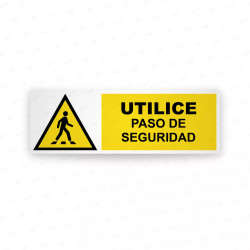 Rótulo de Atención -  Utilice paso de seguridad| Cod. AD-769