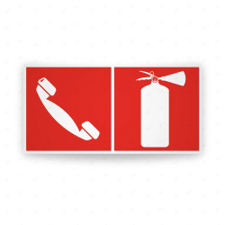 Rótulo Contra Incendios - Telefono de emergencia/extintor| Cod. CI-336