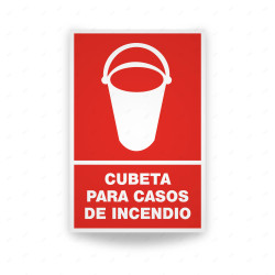 Rótulo Contra Incendios - Cubeta para casos de emergencia| Cod. CI-127, Señales de Incendio