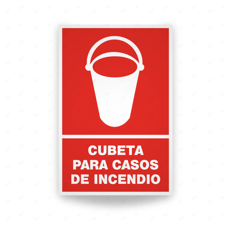 Rótulo Contra Incendios - Cubeta para casos de emergencia| Cod. CI-127, Señales de Incendio