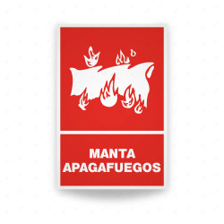 Rótulo Contra Incendios - Manta apaga fuegos | Cod. CI-128, Señales de Incendio
