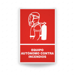 Rótulo Contra Incendios - Equipo autónomo contra incendios | Cod. CI-131, Señales de Incendio