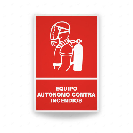 Rótulo Contra Incendios - Equipo autónomo contra incendios | Cod. CI-131, Señales de Incendio