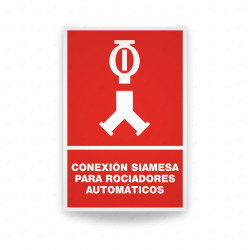 Rótulo Contra Incendios - Conexión siamesa para rociadores automáticos| Cod.CI-132, Señales de Incendio