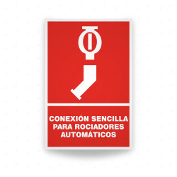 Rótulo Contra Incendios - Conexion sencilla para rociadores automáticos| Cod. CI-133, Señales de Incendio