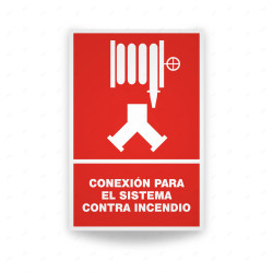 Rótulo Contra Incendios - Conexión para el sistema contra incendio| Cod. CI-135, Señales de Incendio