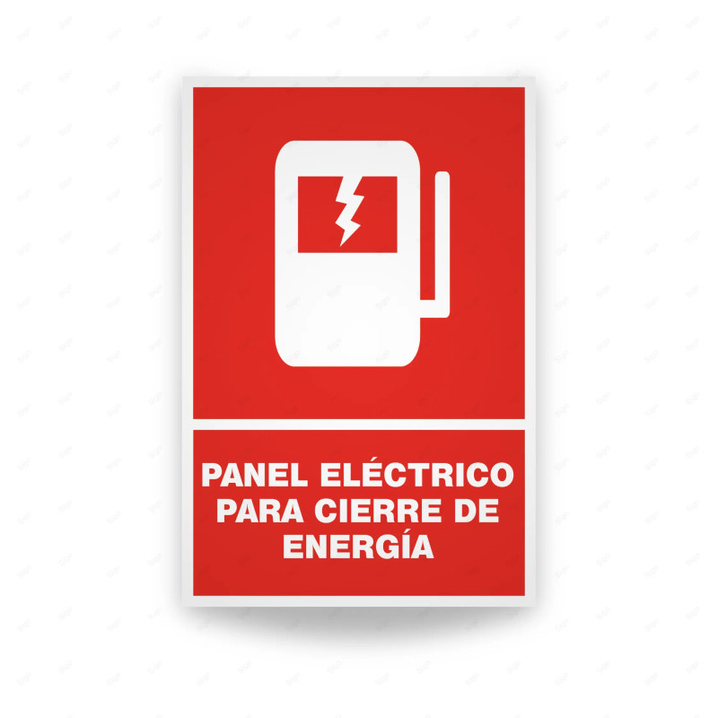 Rótulo Contra Incendios - Panel eléctrico para cierre de energía | Cod. CI-138, Señales de Incendio