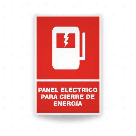 Rótulo Contra Incendios - Panel eléctrico para cierre de energía | Cod. CI-138, Señales de Incendio