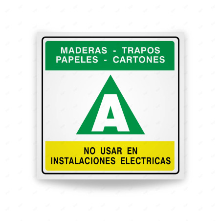 Rótulo Contra Incendios - No usar en instalaciones electricas  | Cod. CI-039