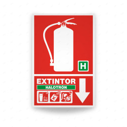 Rótulo Contra Incendios - Extintor Halotron H  | Cod. CI-157