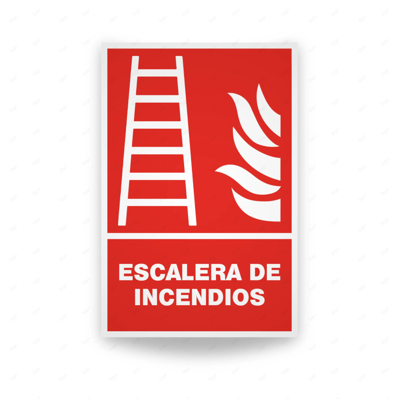 Rótulo Contra Incendios - Escalera de incendios| Cod. CI-147