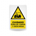 Rótulo de Atención - Cuidado zona de carga y descarga | Cod. AD-649