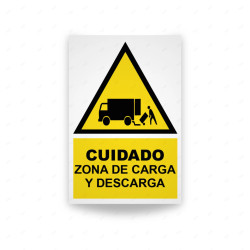 Rótulo de Atención - Cuidado zona de carga y descarga | Cod. AD-654