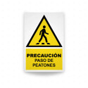 Rótulo de Atención - Precaucion paso de peatones | Cod. AD-670