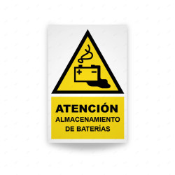 Rótulo de Atención - Atencion almacenamiento de baterias| Cod. AD-656