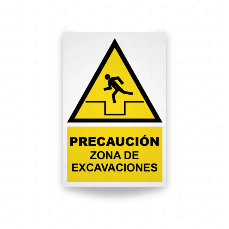 Rótulo de Atención - Precaucion zona de excavaciones | Cod. AD-657
