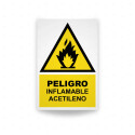 Rótulo de Atención - Peligro inflamable acetileno | Cod. AD-609