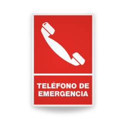 Rótulo Contra Incendios - Teléfono de emergencia | Cod.CI-115, Señales de Incendio