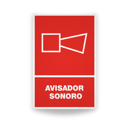 Rótulo Contra Incendios - Avisador sonoro | Cod. CI-122, Señales de Incendio