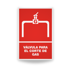 Rótulo Contra Incendios - Valvula para el corte de gas | Cod. CI-137, Señales de Incendio