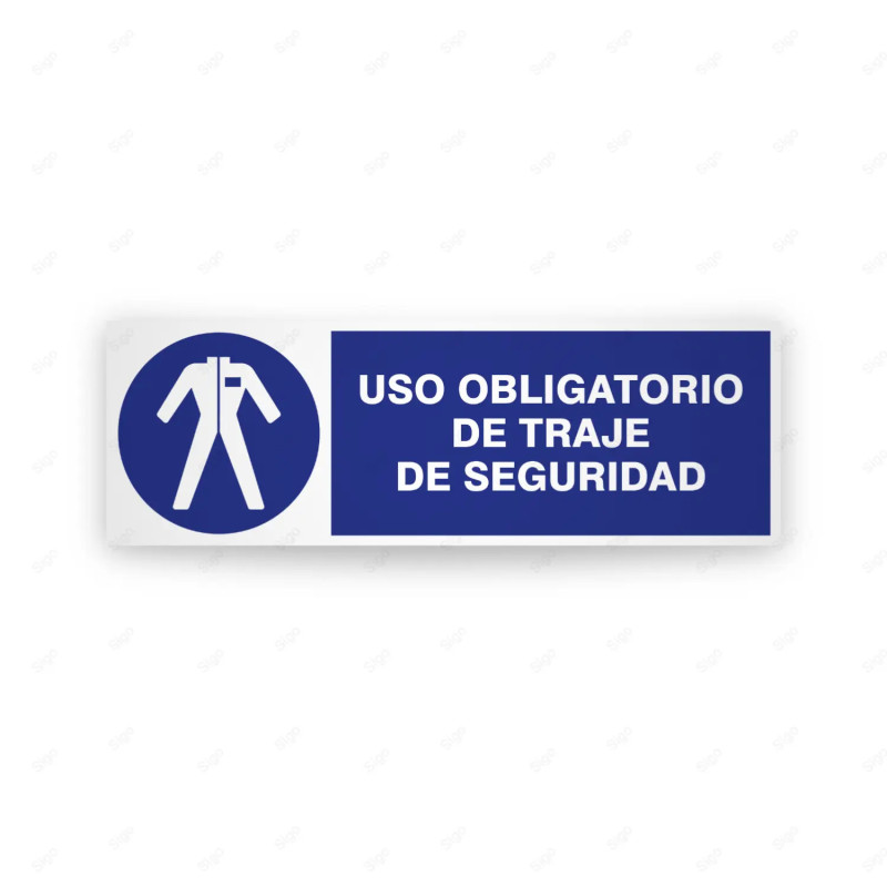 Rótulo de Obligación - Uso obligatorio de traje de seguridad | Cod. OB-201