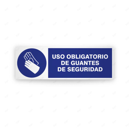 Rótulo de Obligación - Uso obligatorio de guantes de seguridad | Cod. OB-207