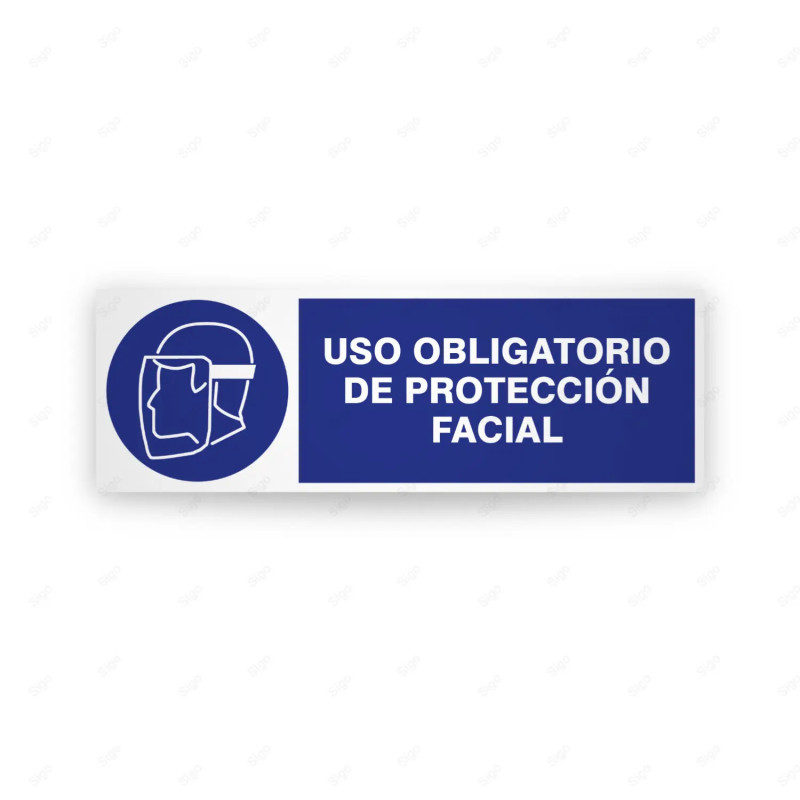Rótulo de Obligación - Uso obligatorio de protección facial  | Cod. OB-211