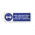 Rótulo de Obligación - Uso obligatorio de protección ocular y auditiva | Cod. OB-216