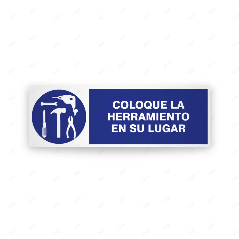 Rótulo de Obligación - Coloque la herramienta en su lugar | Cod. OB-223