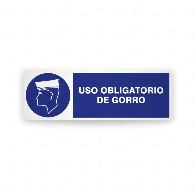 Rótulo de Obligación - Uso obligatorio de gorra| Cod. OB-227
