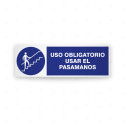 Rótulo de Obligación - Uso obligatorio usar pasamanos | Cod. OB-230